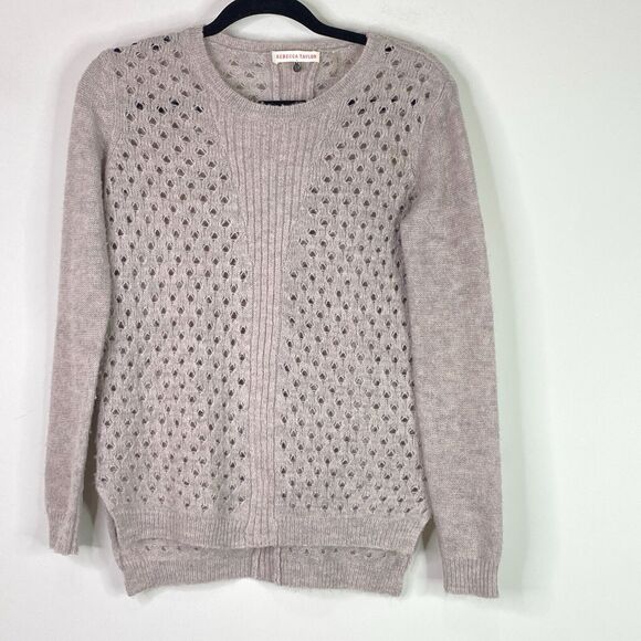 Rebecca Taylor Wool Open Stitch Pullover Knit Sweater Women's Size XS - Picture 1 of 11